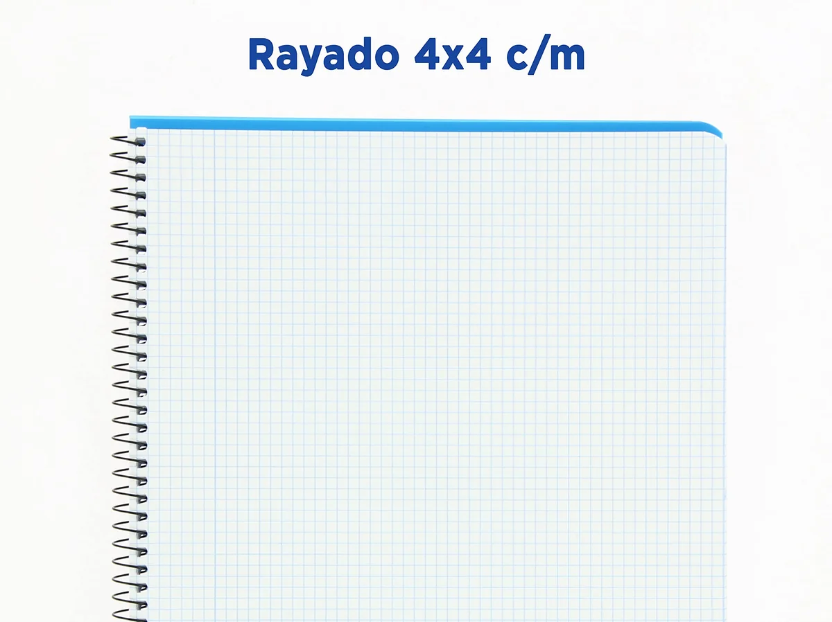 Enri Cuadernos A4 (Folio) 5 Unidades, Tapa plástico,80 Hojas Cuadrícula 4x4