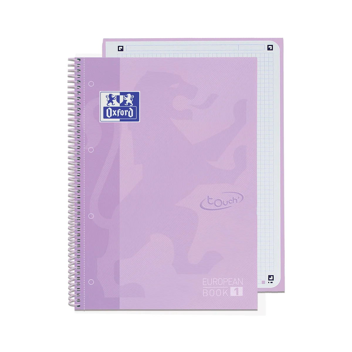 Oxford , Cuadernos A4, Pack de 3 Libretas A4 Microperforadas Europeanbook 1, Tapa Extradura, Espiral, A4+, Cuadrícula 5x5, Colores Pastel