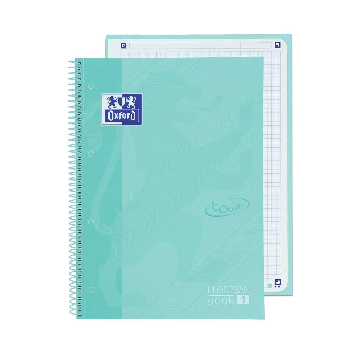 Oxford , Cuadernos A4, Pack de 3 Libretas A4 Microperforadas Europeanbook 1, Tapa Extradura, Espiral, A4+, Cuadrícula 5x5, Colores Pastel