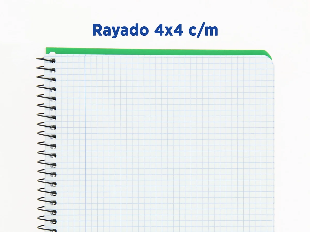 Enri, Cuadernos A5, Pack de 5 Libretas Tapa Dura, 80 Hojas, Cuadrícula 4x4, Surtido Colores Aleatorio