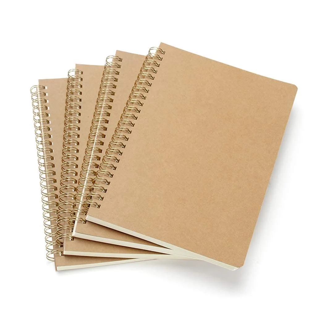 VEESUN Cuaderno A5 Blanco Espiral Pack de 4 Libretas Bonitas 80 Hojas