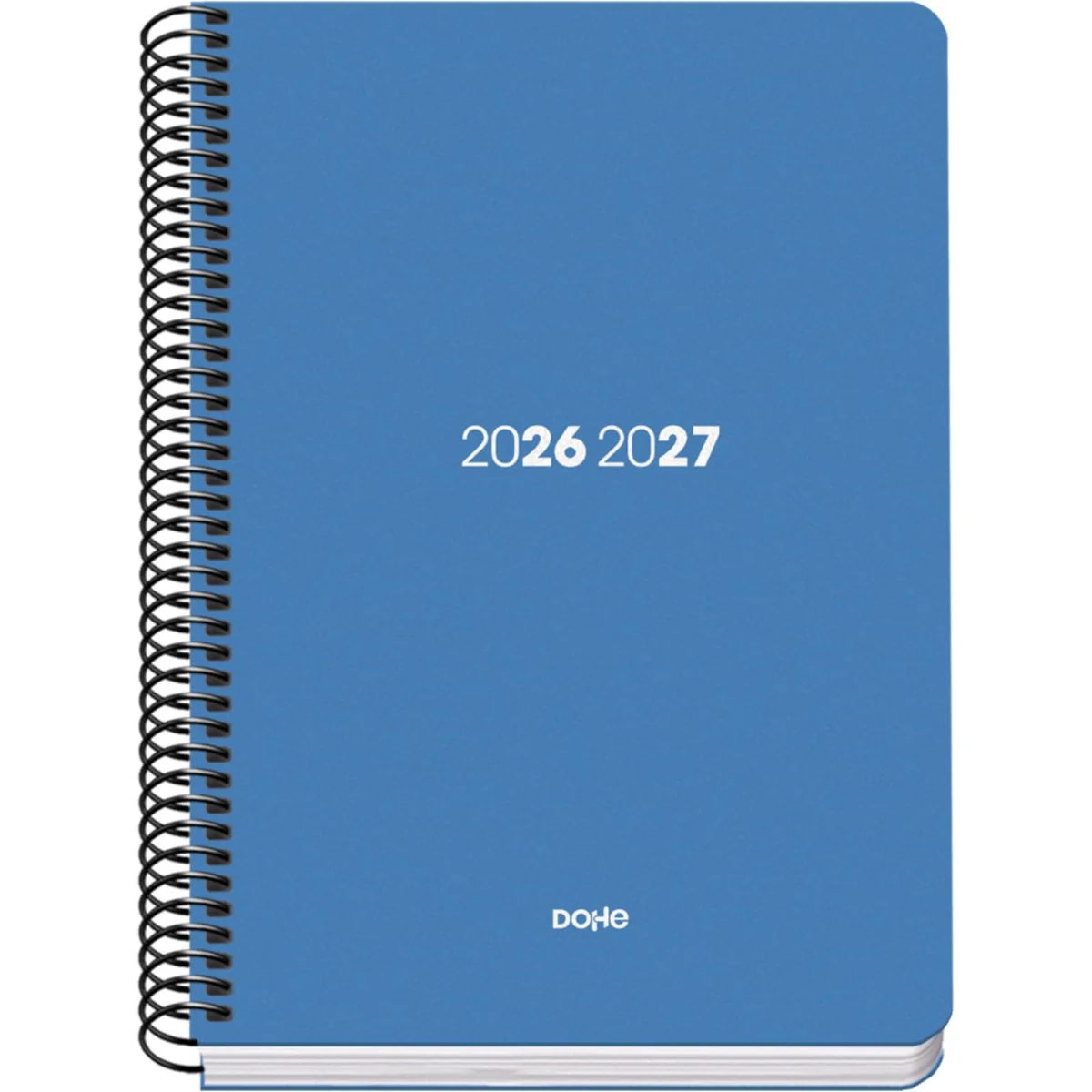 Dohe - Agenda Escolar 2026 2027 - Septiembre a Junio, Semana Vista, A5 (15x21 cm), Tapa Flexible de Plástico Duro, Cierre de Espiral, Español e Inglés - Element Azul