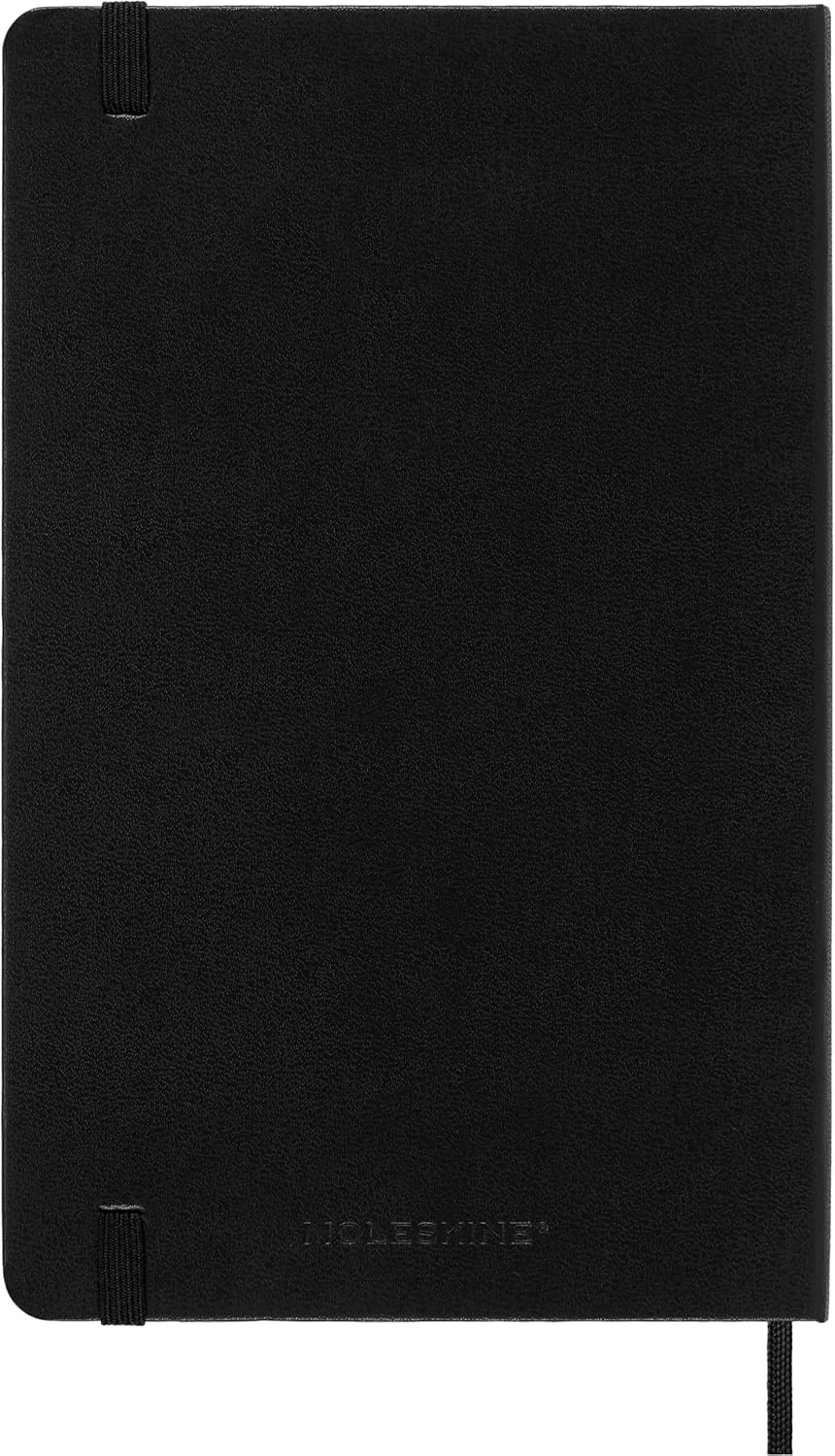 Moleskine - Cuaderno Clásico con Hojas Cuadriculadas, Tapa Dura y Cierre Elástico, Color Negro, Tamaño Grande 13 x 21 cm, 240 Hojas