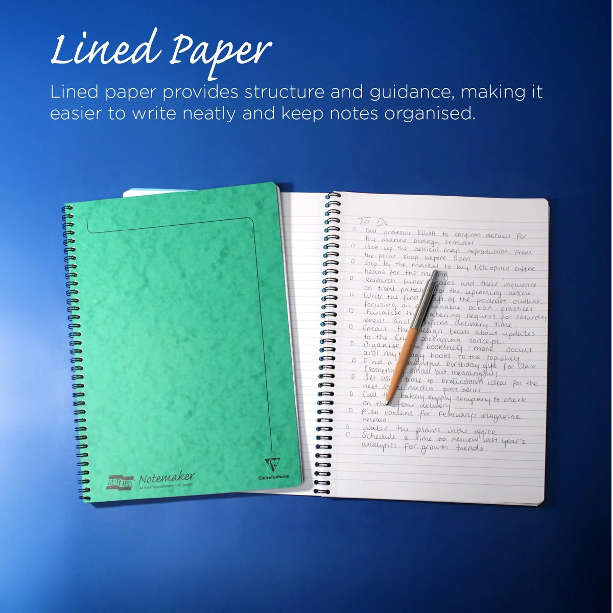 Clairefontaine 4863Z A Notemakers Europa Green Cuaderno de espiral - A4 21x29,7 cm - 120 páginas rayadas desmontables - Papel blanco de 90 g / m2 - Cubierta de tarjeta brillante