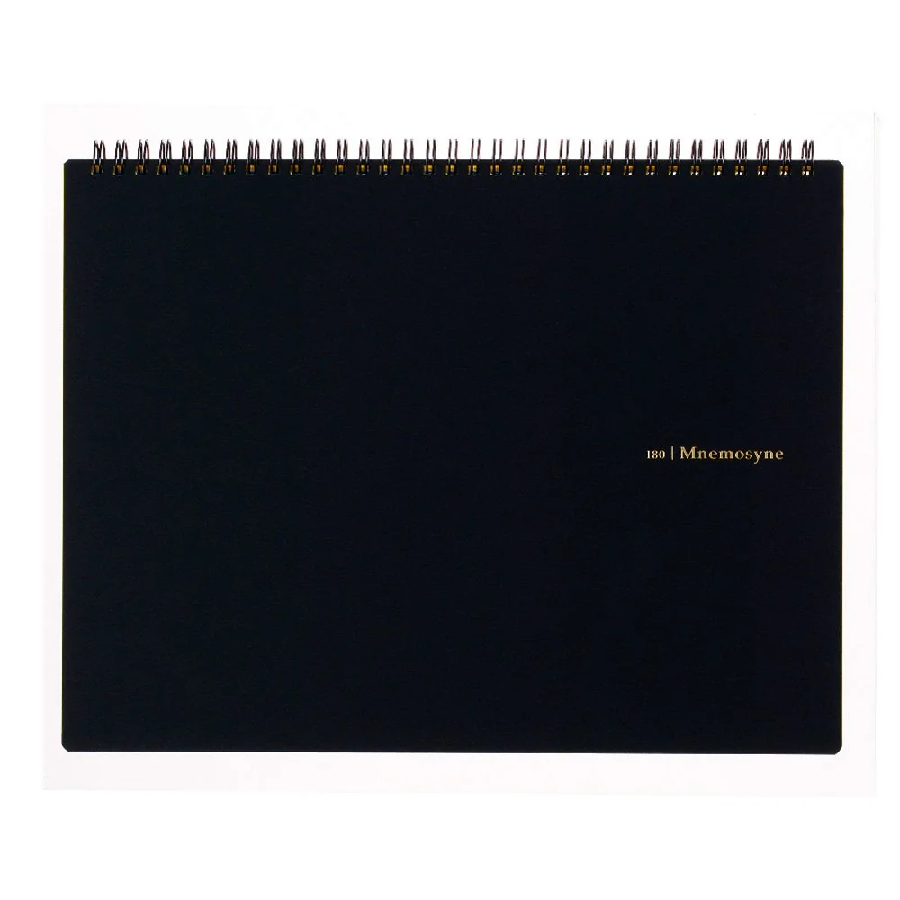 Maruman MNEMOSYNE - Cuaderno A4 de 5 mm, cuadrícula, negro, 22 x 29,7 cm (cuadrado), N180A