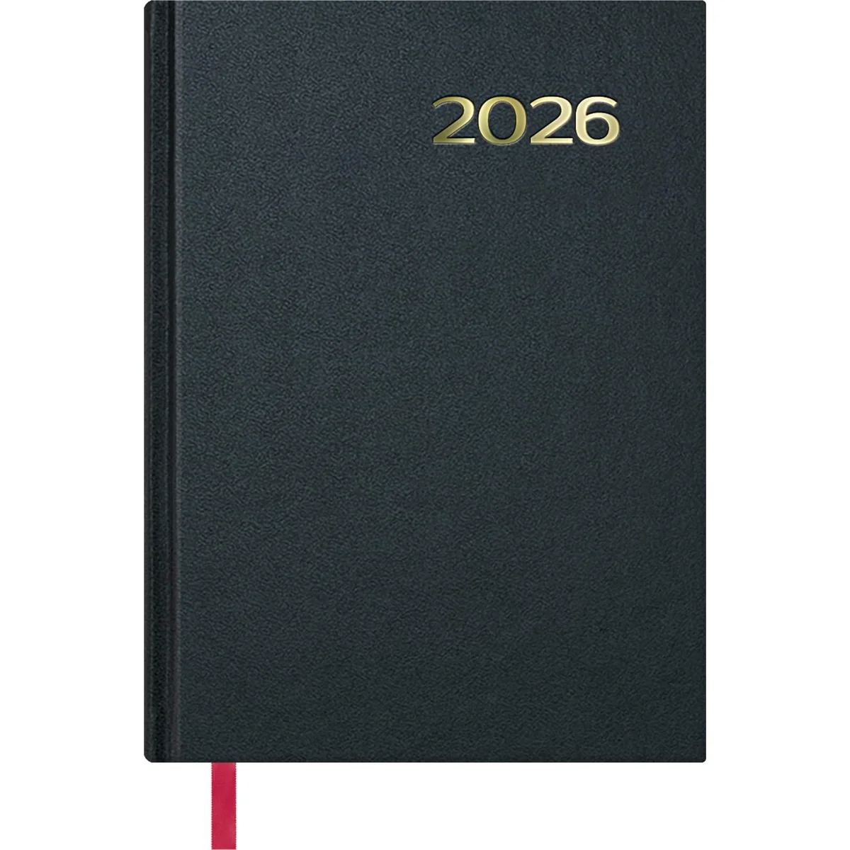 Dohe - Agenda 2026 - Día Página, Tamaño A5 (14x20 cm), Tapa Dura, 12 Meses Enero a Diciembre, Planificador Anual en Español con Marcapáginas - Síntex Negra