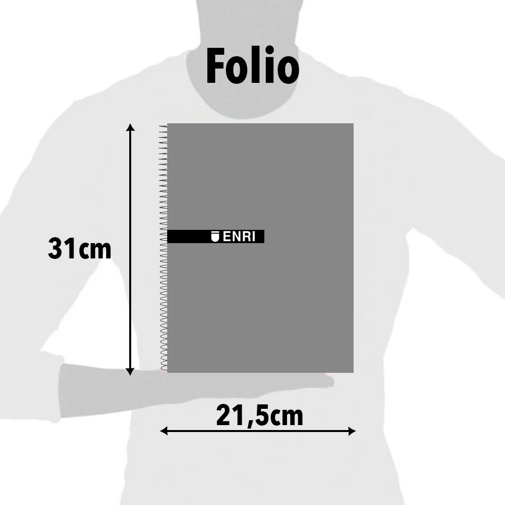 Enri, Cuadernos A4 (Folio), Tapa Dura, 80 Hojas Rayadas. Pack 5 Libretas, Colores Aleatorios