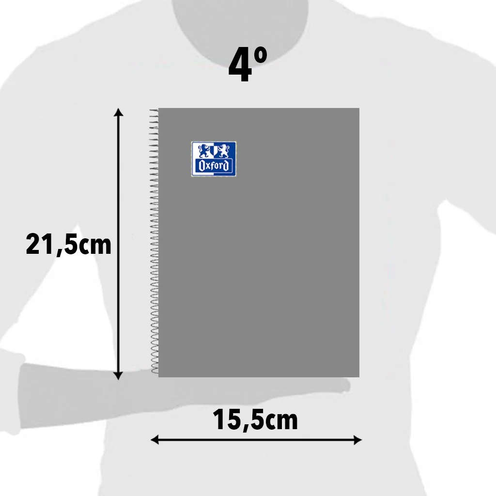 Oxford Classic, Cuadernos A5, Pack de 5, Tapa Blanda, Cuadrícula 4x4, Colores surtidos