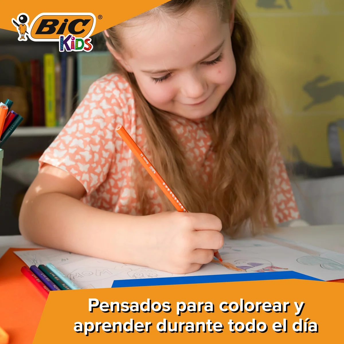 BIC Kids Lápices de Colores para Niños, Óptimo para material escolar,Tropicolors, Colores Surtidos, 2,9mm, Blíster de 24