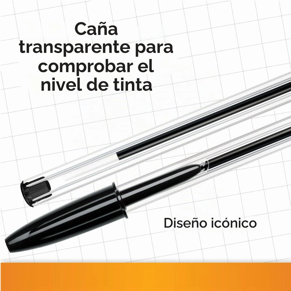 Bic Cristal Original 8373631 - Caja de 50 Unidades, Bolígrafos Punta Media (1,0 Mm), Color Negro