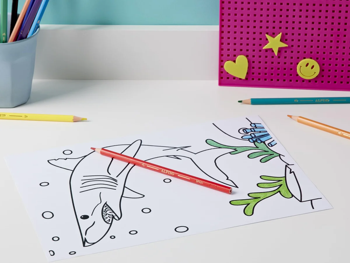 Alpino Lápices de Colores 24 Unidades | Lápices de Colores para Niños | Dibuja y Colorea con Colores Vivos y Brillantes | Material Escolar | Estuche Lápices de Colores