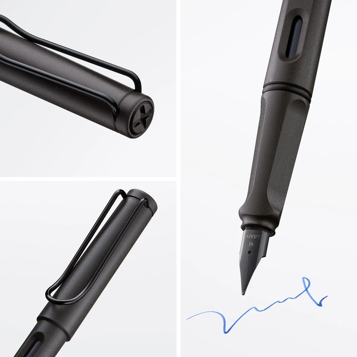 Lamy safari umbra - Pluma estilográfica con empuñadura ergonómica y plumín de acero negro en tamaño M - ideal para cualquier escritura y caligrafía - incluye cartucho T 10 azul - Diestro