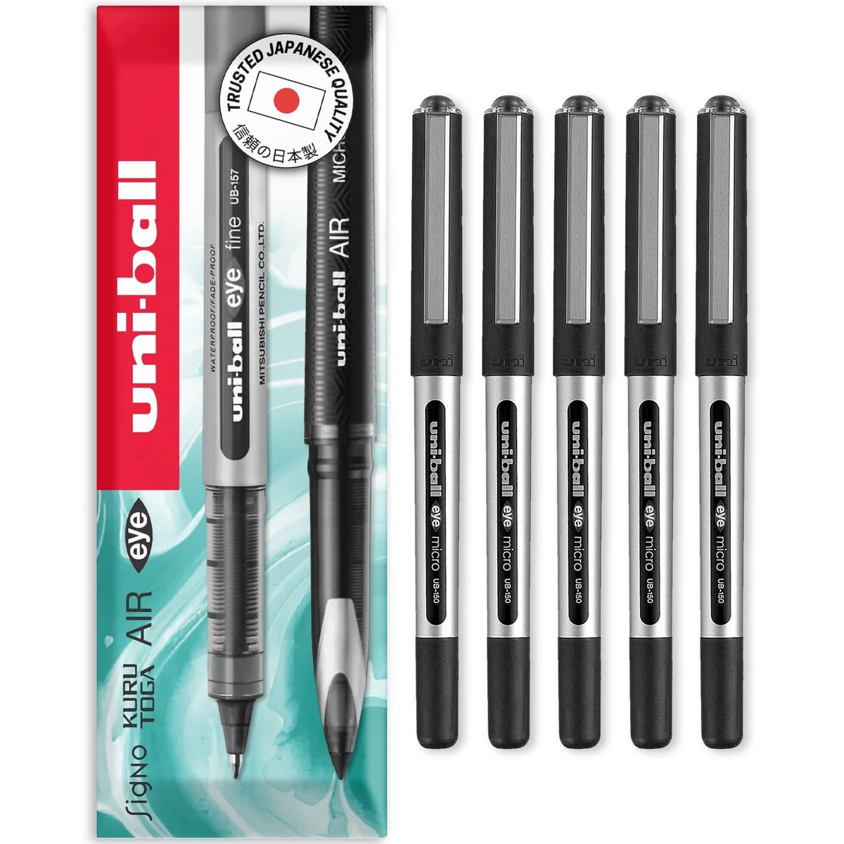 Uni-Ball Eye Micro UB-150 - Bolígrafo de tinta líquida (5 unidades)