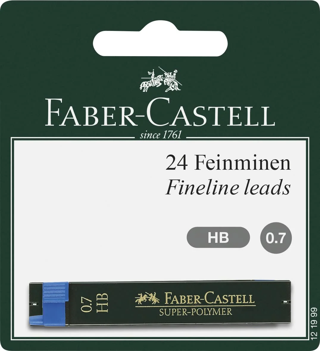 Faber-Castell B-9067-HB - Blíster Tubo de 12 Minas 0.7mm - Negro - HB