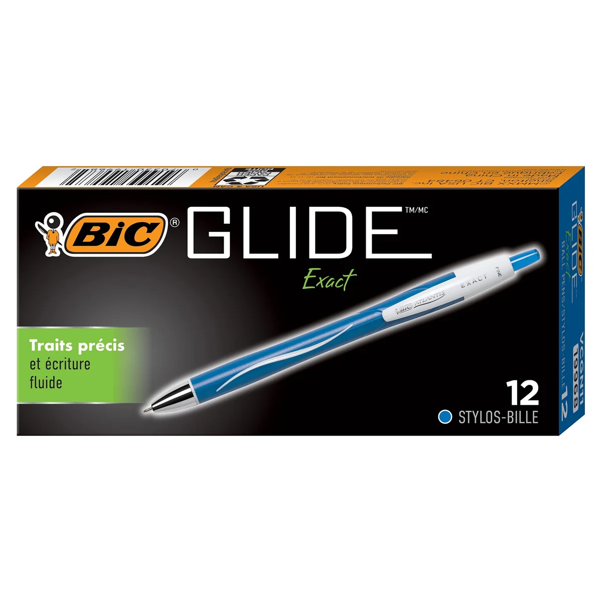 BIC Atlantis Exact Retractable Ball Pen, Fine Point (0.7 mm), Blue, 12-Count by BIC