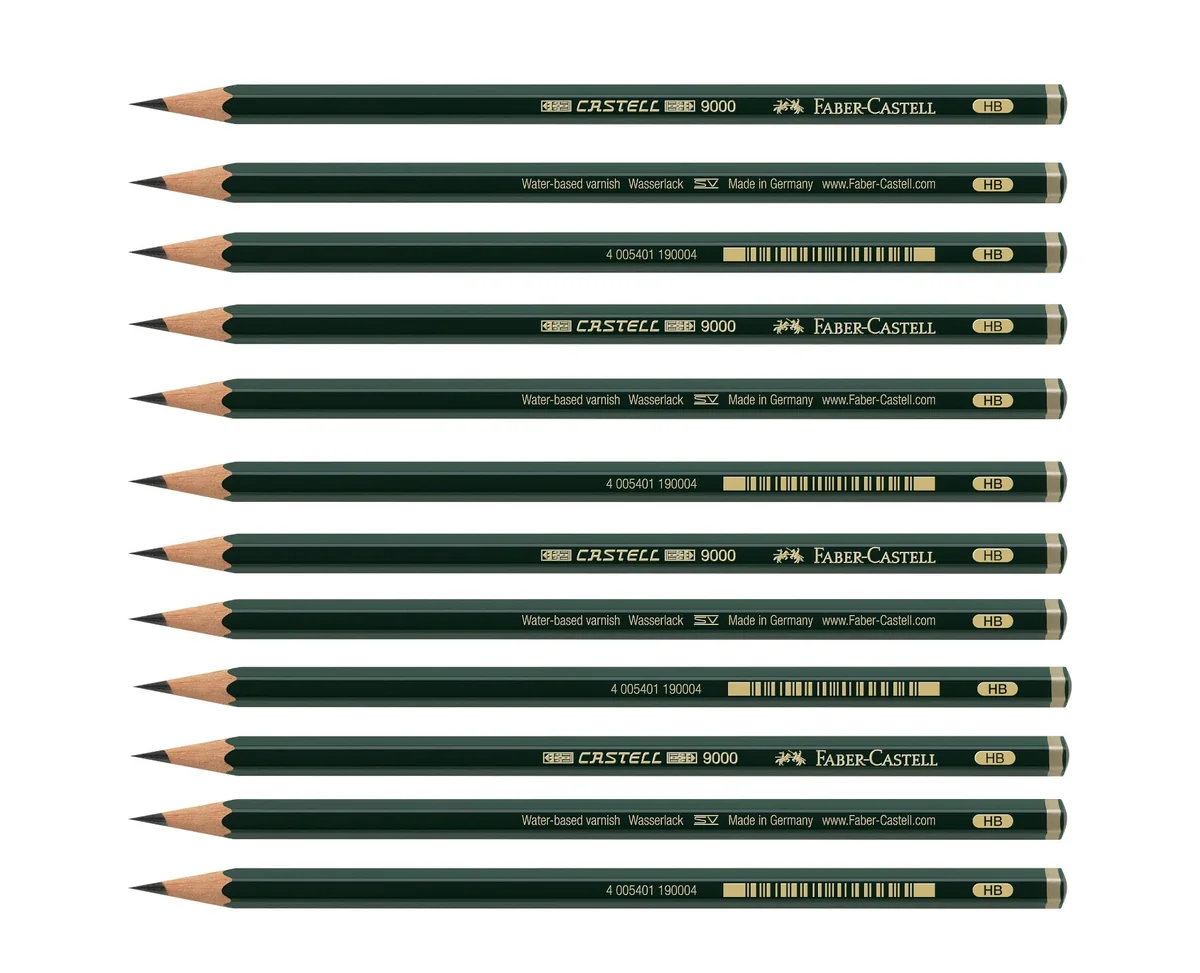 FABER-CASTELL - Lápices Castell 9000 HB, 12 unidades