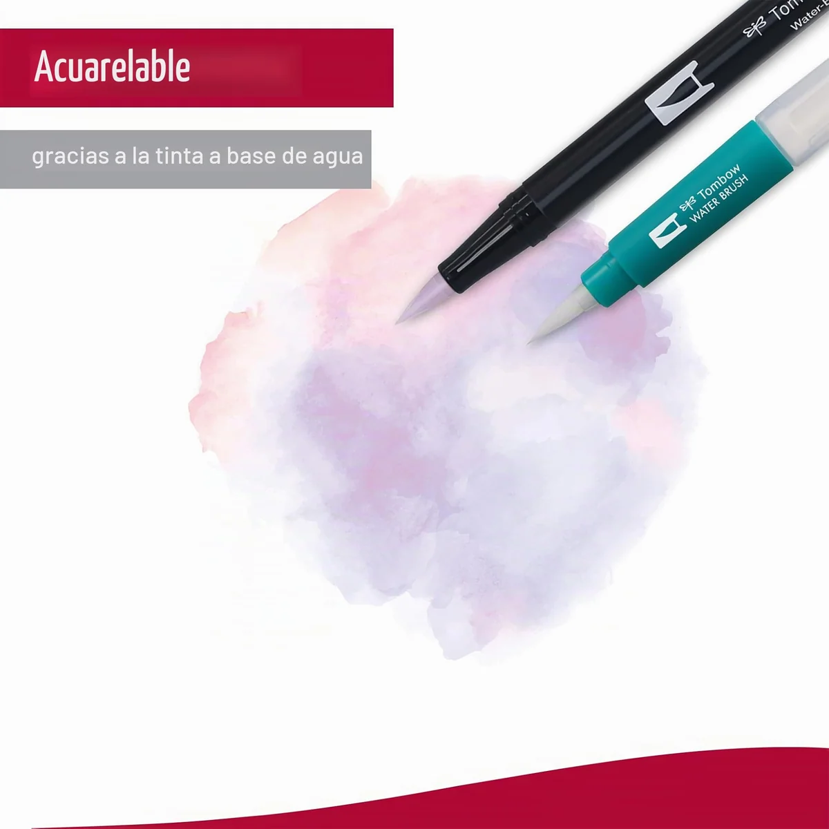 Tombow - ABT Dual Brush | Estuche con 6 Rotuladores Acuarelables de Doble Punta en Colores Grises