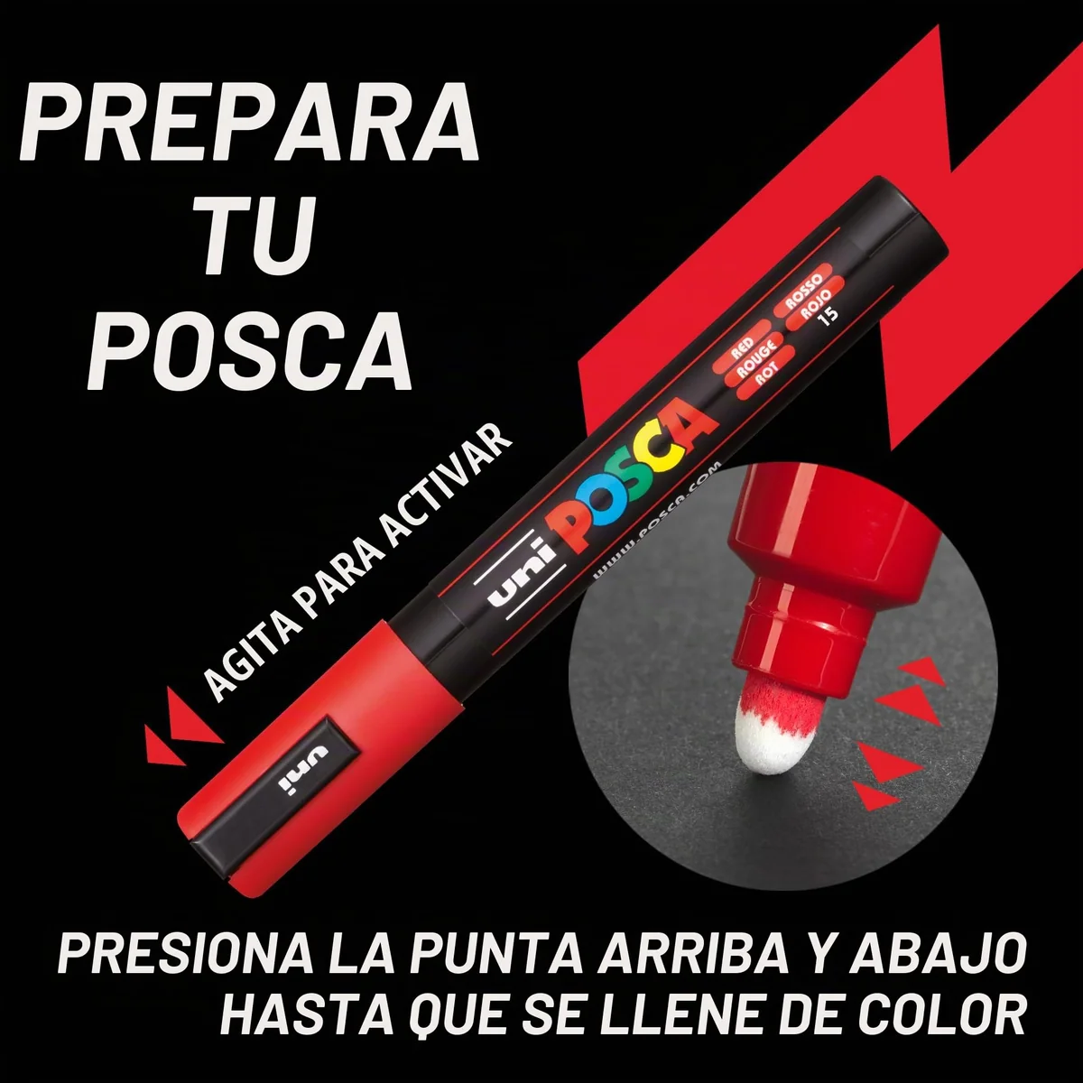 Posca PC-3M - Pack de 16 rotuladores de pintura al agua con punta redondeada, multicolor