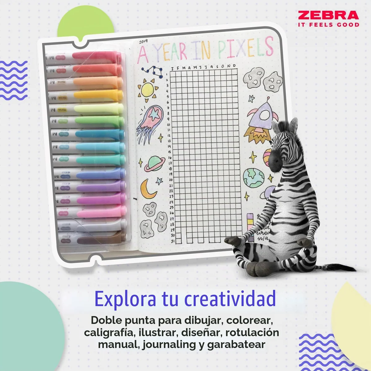 Zebra Pen MILDLINER - Rotuladores de doble punta, resaltadores pastel para adultos, marcadores y resaltadores de punta ancha y fina, bolígrafos de doble extremo, 5 unidades, colores frescos y