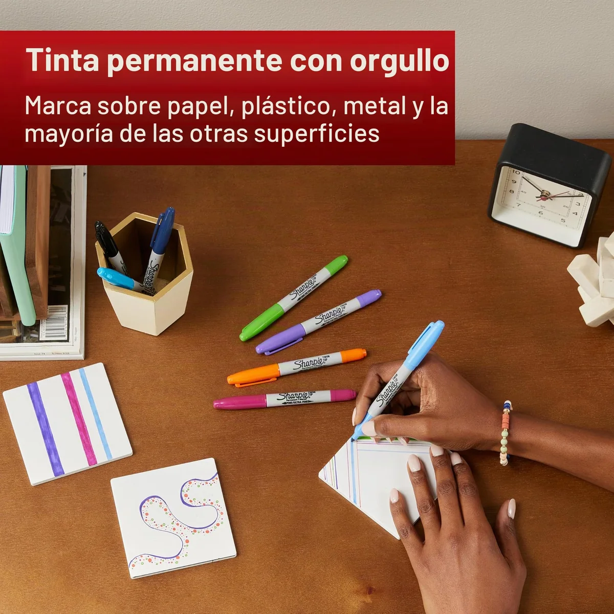 Sharpie rotuladores permanentes de doble punta | puntas fina y ultrafina | color negro | paquete de 2 marcadores | material escolar ideal