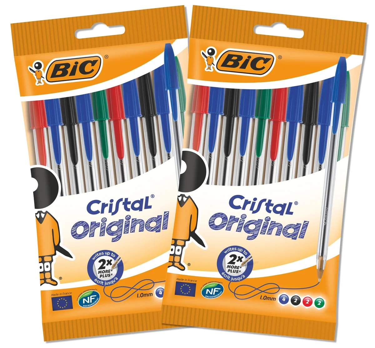 BIC Cristal Soft Bolígrafos de Punta Media (1,2 mm) Set Formato Especial - Colores Surtidos, Pack de 20