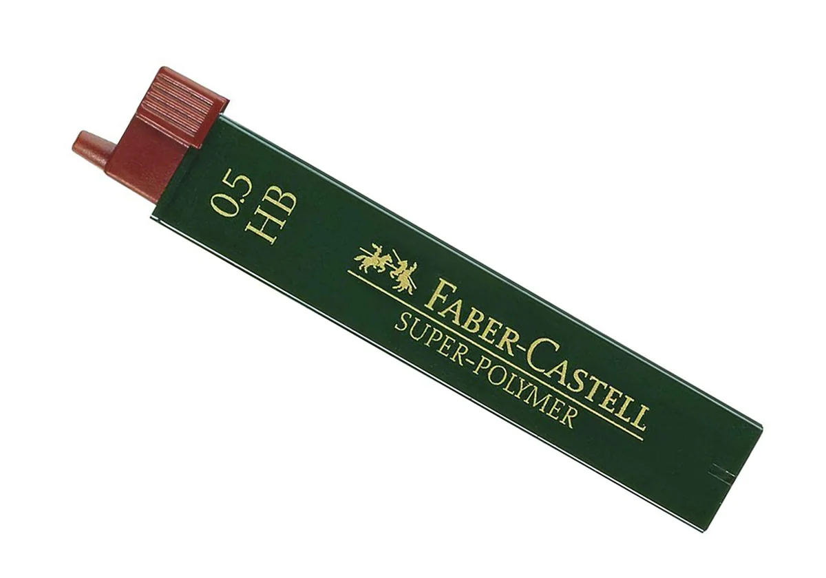 Faber-Castell Portaminas Grip 1345 99, grosor de la mina: 0,5 mm (negro con 24 minas de repuesto)