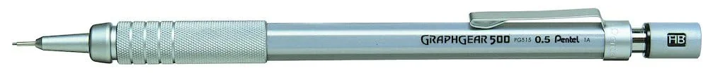 Pentel Graphgear 500 - Portaminas, Plateado, 0,5 mm (PG515-A)