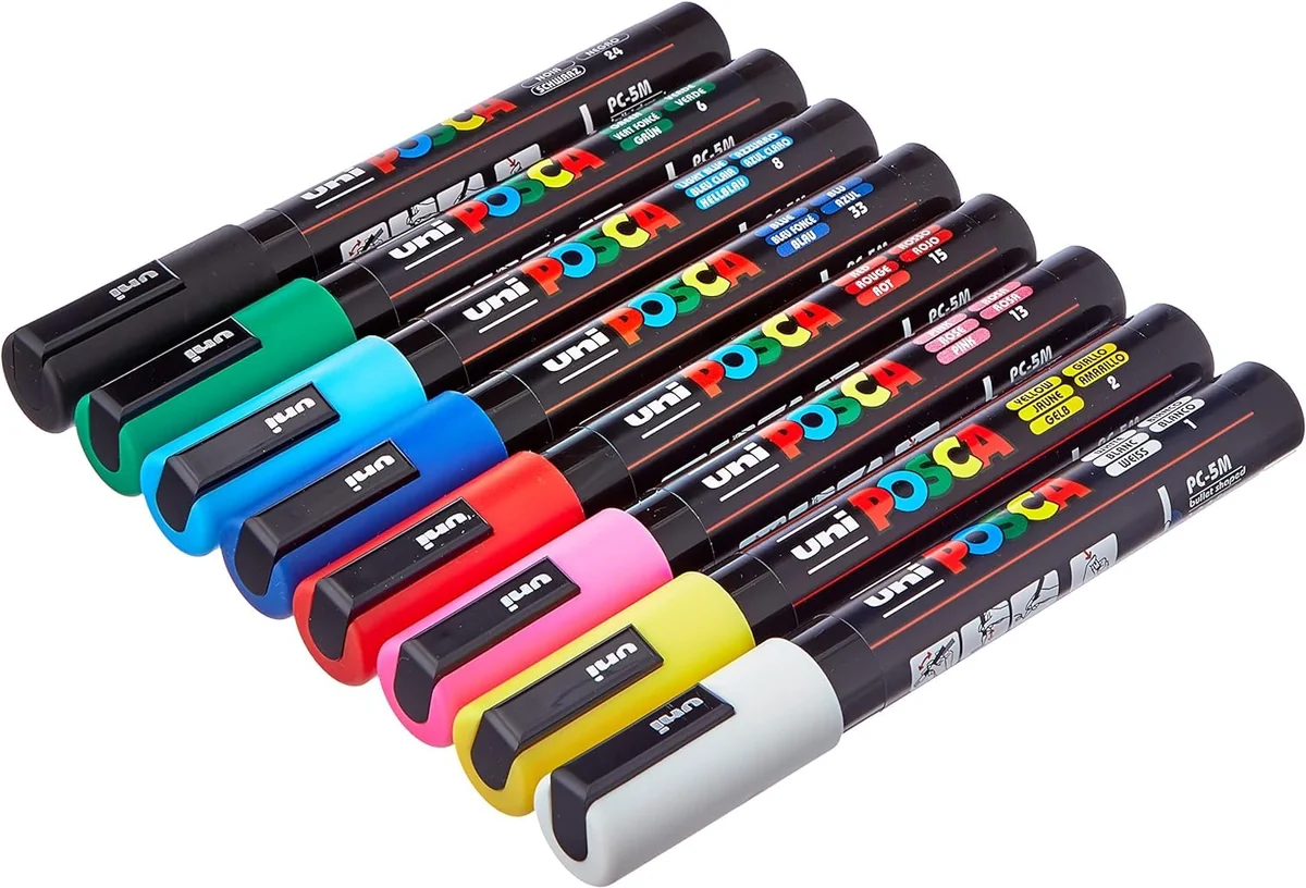 UNI Posca Set PC 5M Basic - Pack 8 rotuladores