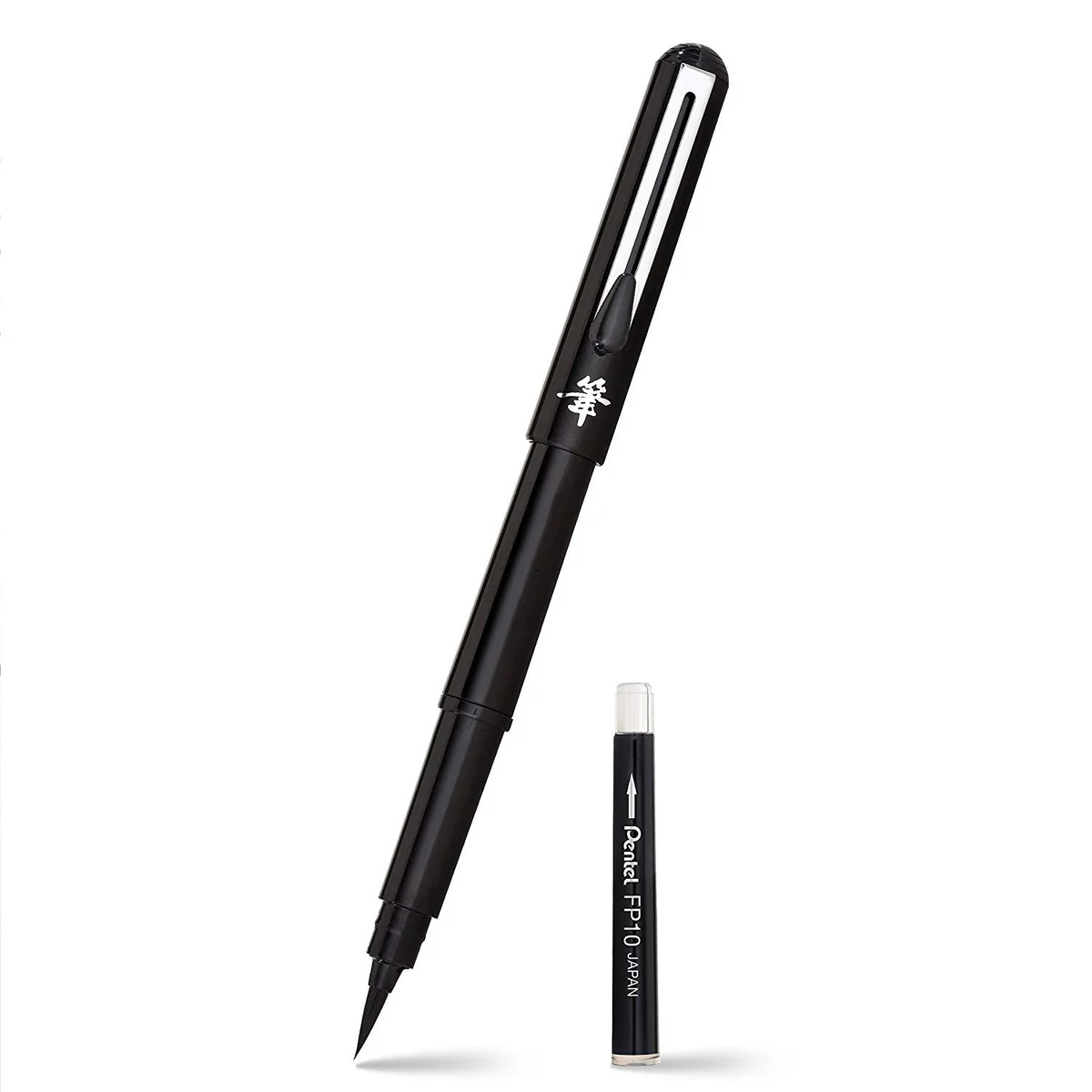 Pentel Artes de Bolsillo Pluma de Pincel, Incluye 2 Negro Tinta Recargas (GFKP3BPA)