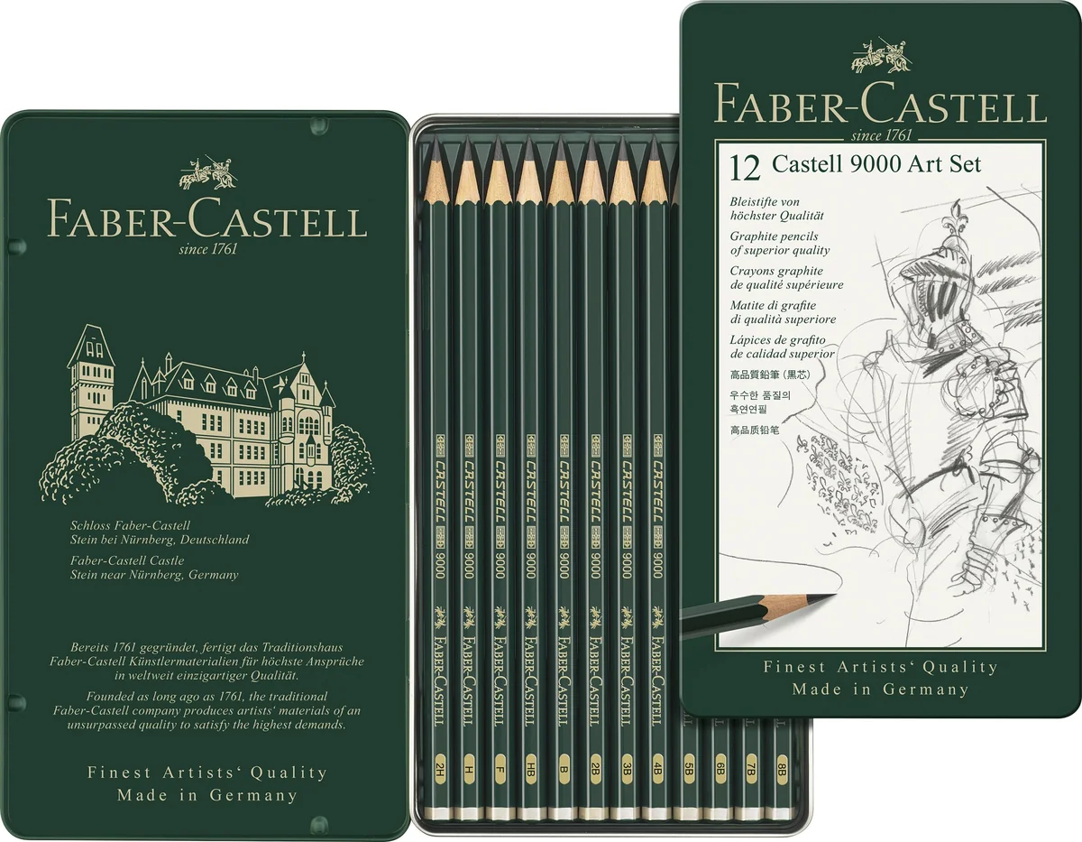FABER-CASTELL - Lápices, juego Castell 9000 de 12 piezas