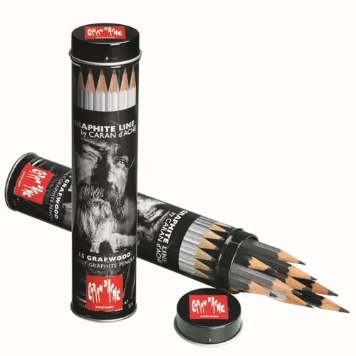Caran d'Ache Graphite Line 775.315 Grafwood - Lápices de tubo metálico (15 unidades)