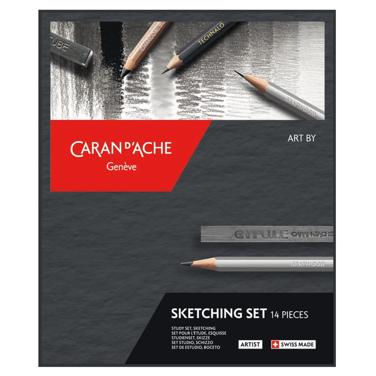 Caran d'Ache Graphite Line 775.315 Grafwood - Lápices de tubo metálico (15 unidades)