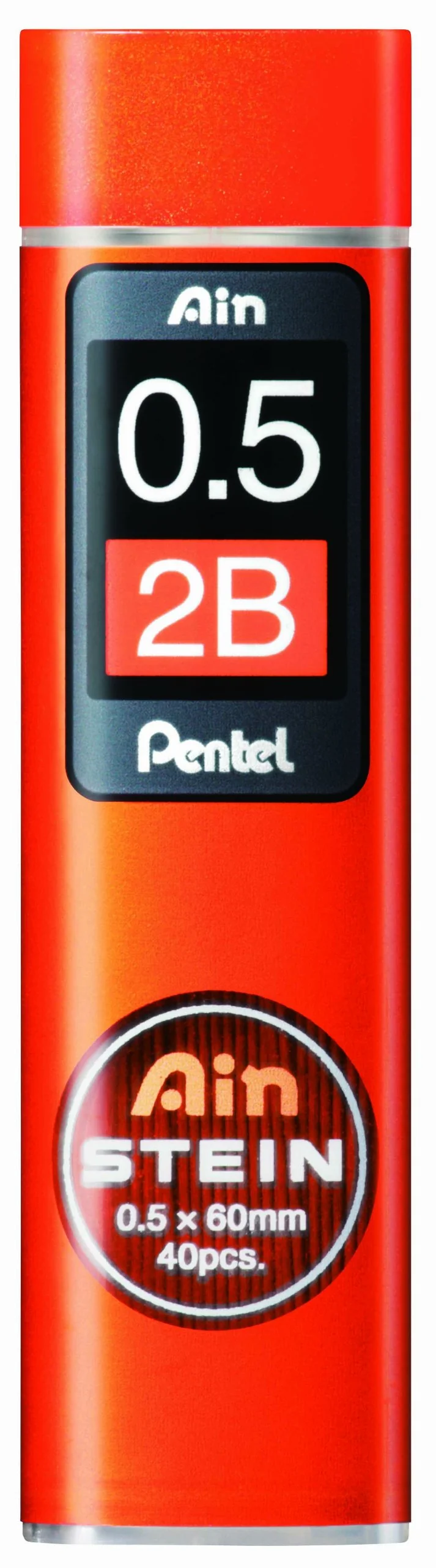 Pentel C275-2BO Ain Stein - Minas para portaminas (0.5 x 60 mm, dureza 2B, 40 unidades)