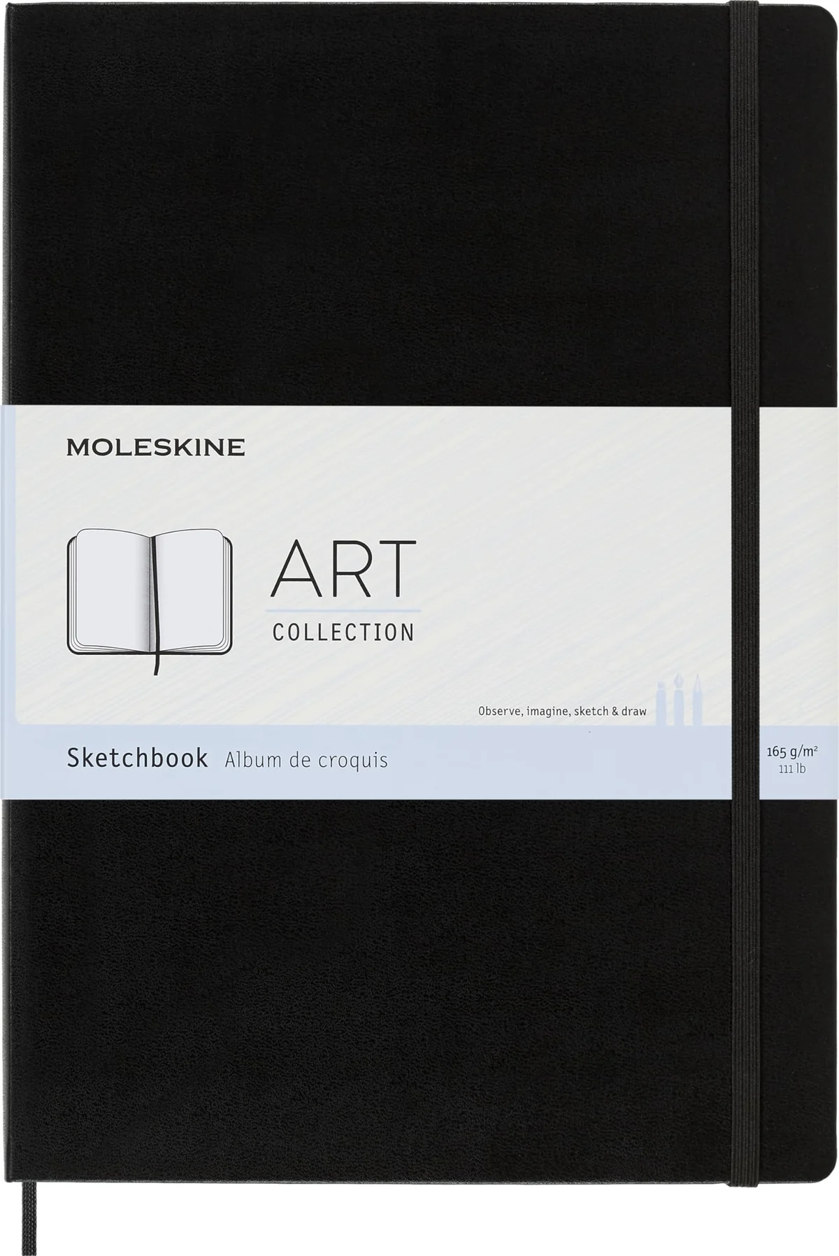 Moleskine - Cuaderno de Acuarela Art Collection, Dibujo con Tapa Dura y Cierre Elástico, Papel Adecuado para Acuarelas y Lápices de Acuarela, Color Negro, Tamaño Grande 21 x 29.7 cm, 96 Páginas