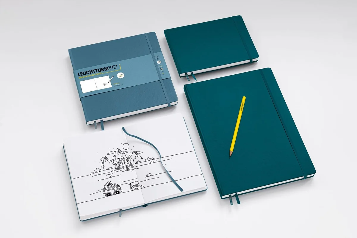 LEUCHTTURM1917 362362 Sketchbook Medium (A5), Tapa Dura, 112 páginas (150 g/m2), Lisa, Negro