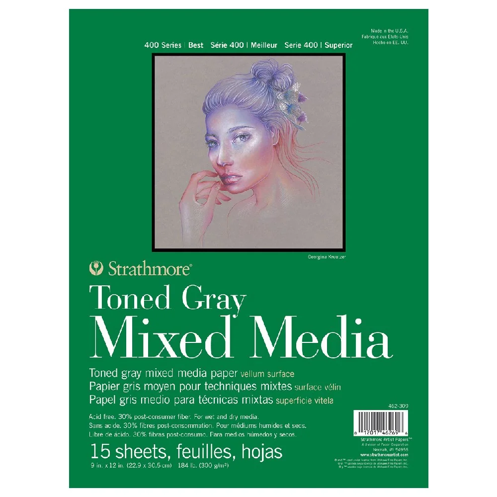 Strathmore 400 Series Toned Mixed Media Pad, 184 lb. Paper, 9 X 12 inches, Tan, 15 Sheets (462-209)