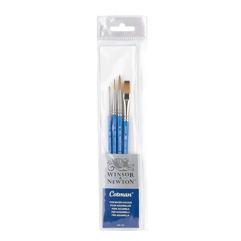 Winsor & Newton Cotman - set de 4 pinceles Cotman incluye: Serie 111 n°1, nº4, nº6 y Serie 666 nº10