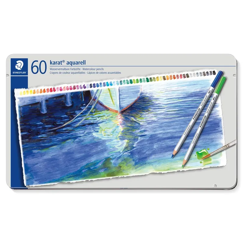 Karat Aquarell 125 - Caja metálica con 60 lápices acuarelables