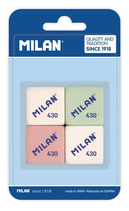 Goma de borrar milan 430 blister , 4 Unidades ( Paquete de 1)