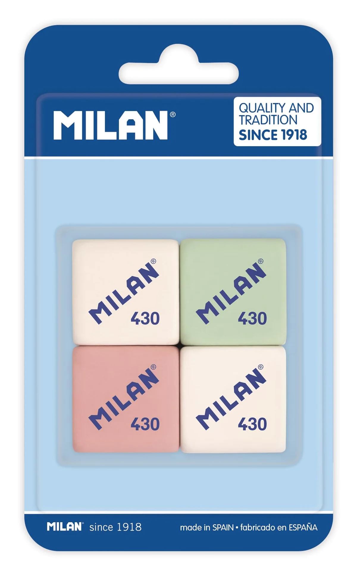Goma de borrar milan 430 blister , 4 Unidades ( Paquete de 1)
