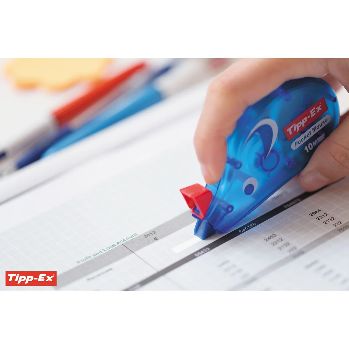 BIC Tipp-Ex Pocket Mouse, Cinta Correctora, Óptimo para Escolares y de Oficina, 10M X 4,2 Mm, Color Blanco, Paquete de 10 Unidades