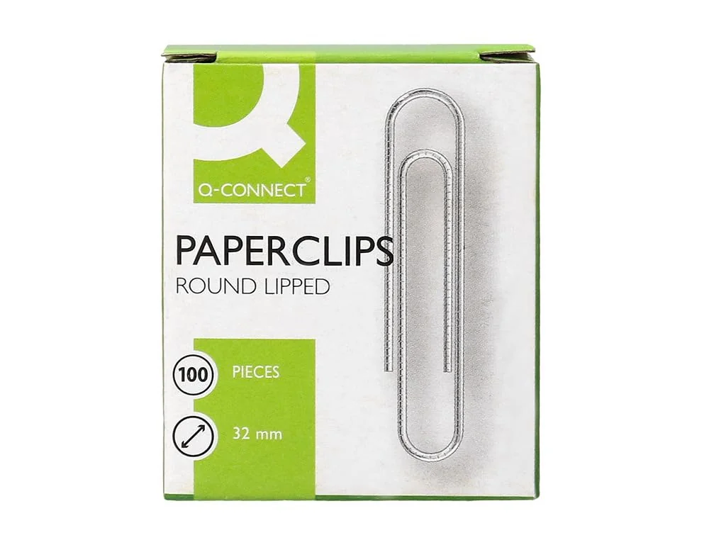 Q-Connect - Clips Niquelados Nº2 32 Mm Caja De 100