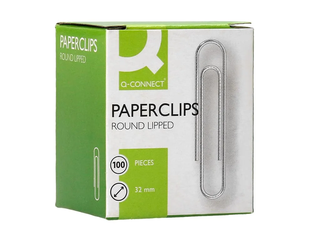Q-Connect - Clips Niquelados Nº2 32 Mm Caja De 100