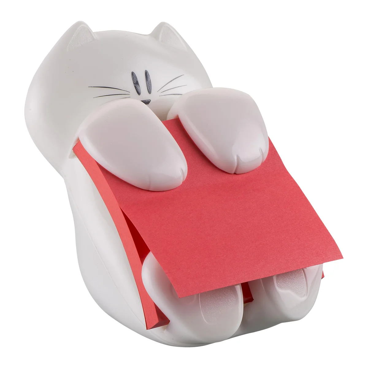 Post-it Dispensador de Notas Z, Diseño Gato, Paquete de 1 Bloc de Notas de 90 Hojas, 76 mm x 76 mm, Color Rosa - Para Dispensar con una Mano en el Escritorio