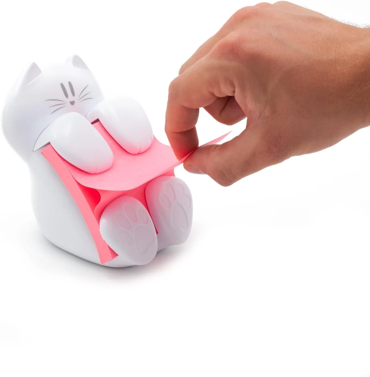 Post-it Dispensador de Notas Z, Diseño Gato, Paquete de 1 Bloc de Notas de 90 Hojas, 76 mm x 76 mm, Color Rosa - Para Dispensar con una Mano en el Escritorio