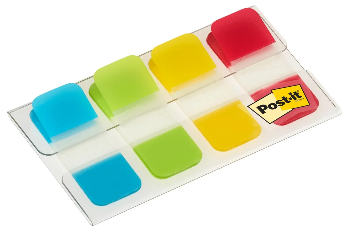 Post-it Index 676-ALYR-EU - Set Mini Marcador Fuerte, Turquesa/Lima/Amarillo/Rojo, (paquete de 40)