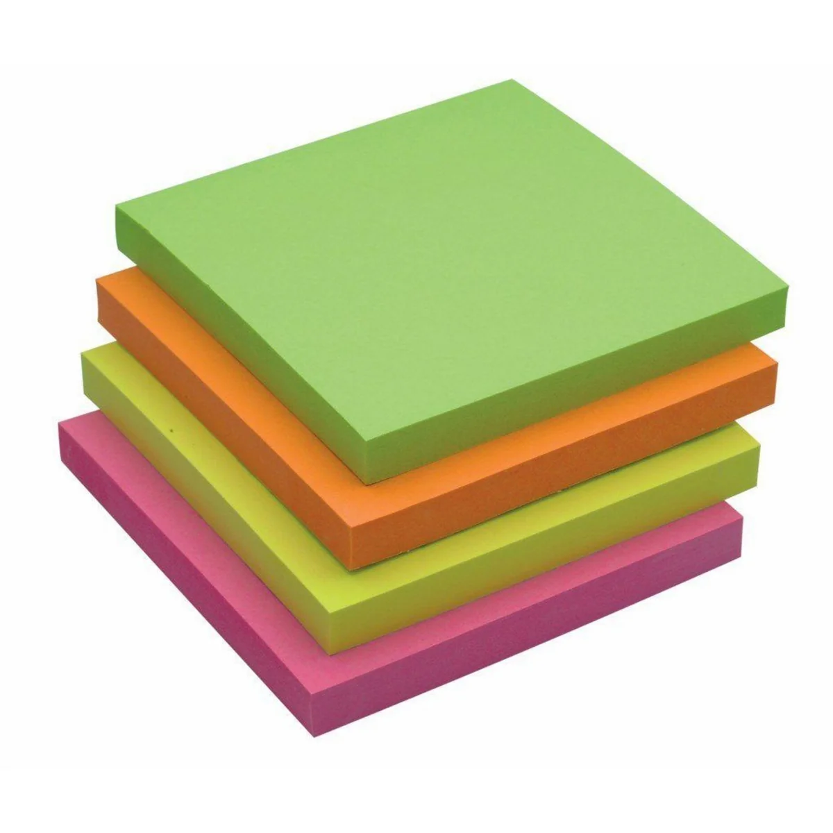 Q-Connect KF10508 Bloc De Notas Adhesivas Quita Y Pon 75X75 Mm Con 80 Hojas Fluorescentes Pack De 12 Surtidas En 4 Colores