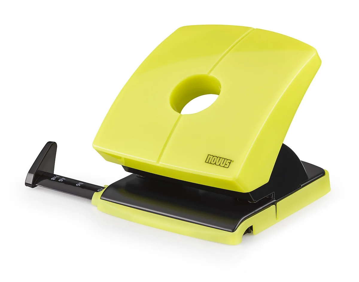 Novus B 230 Color ID - Perforadora (30 hojas, riel de parada con especificaciones de formato, metal/plástico), color verde