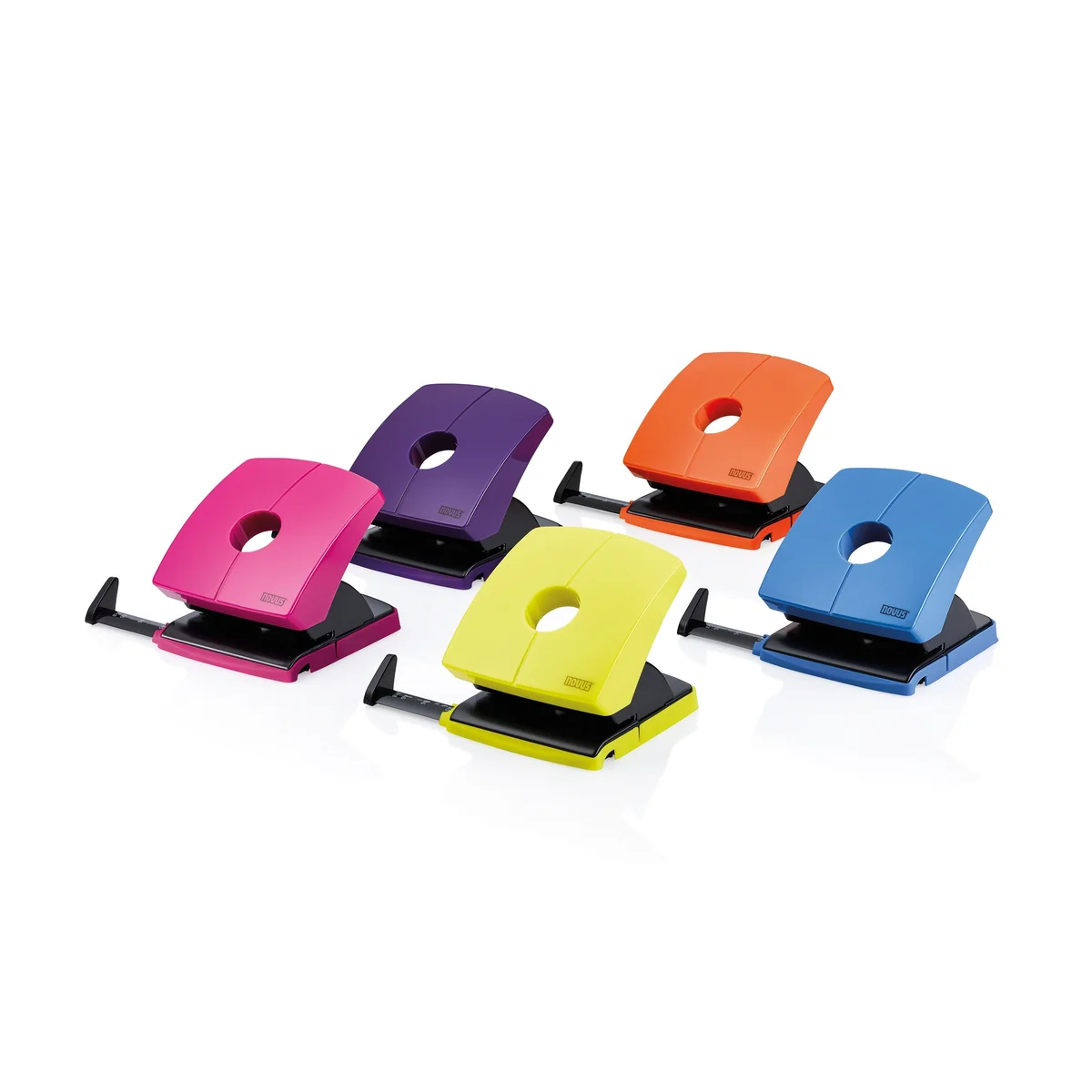 Novus B 230 Color ID - Perforadora (30 hojas, riel de parada con especificaciones de formato, metal/plástico), color verde