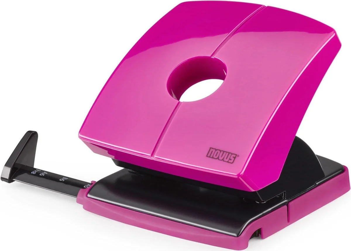 Novus B 230 Color ID - Perforadora (30 hojas, riel de parada con especificaciones de formato, metal/plástico), color verde
